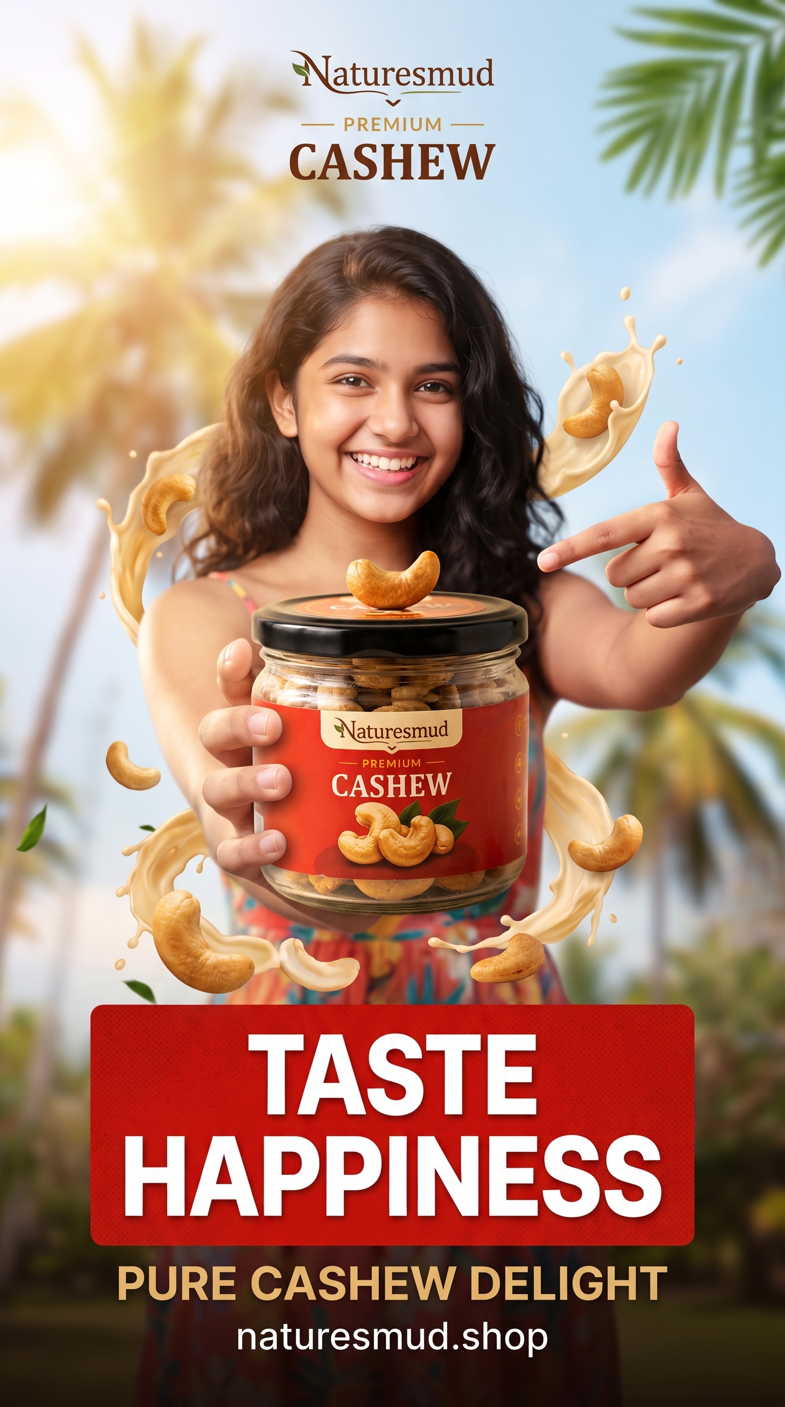 Raw Cashew Nuts - Real In-Hand Jar View