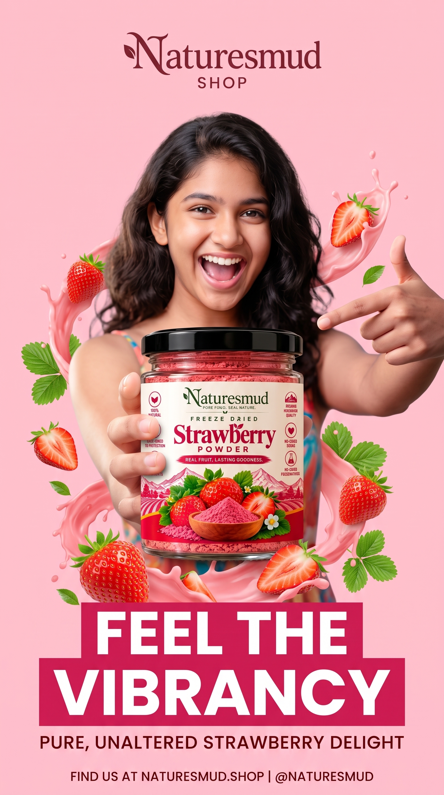 Freeze Dried Strawberry Powder thumbnail 2